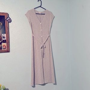 White & gray striped large dress for women